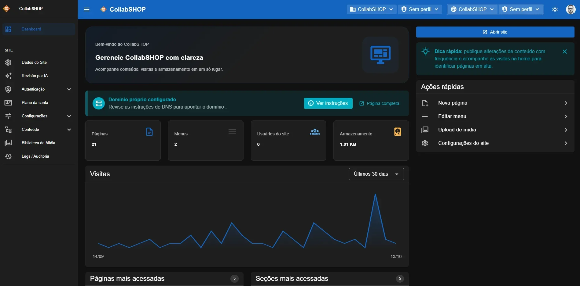Crie seu site. Ou crie sites para seus clientes.